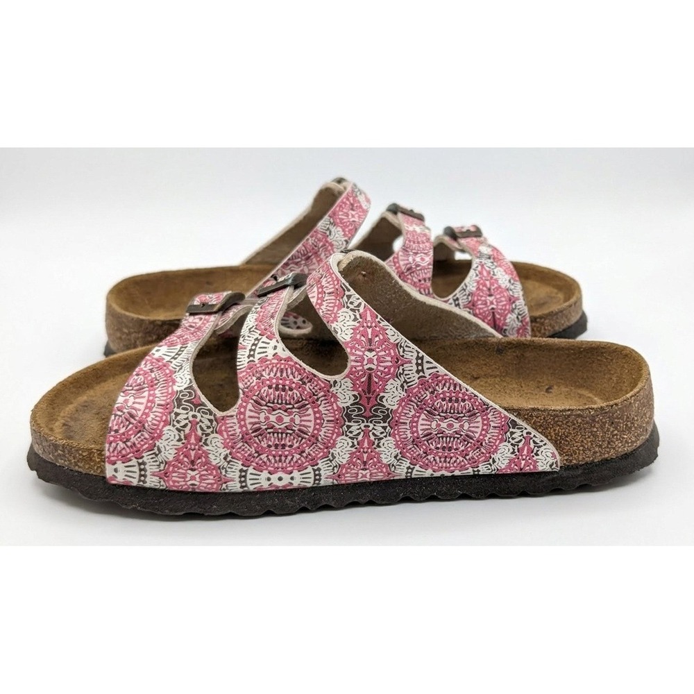 Papillio Sandals by Birkenstock, Pink Print, 3 Adjustable Straps, Size 38 / 7 - Picture 9 of 12